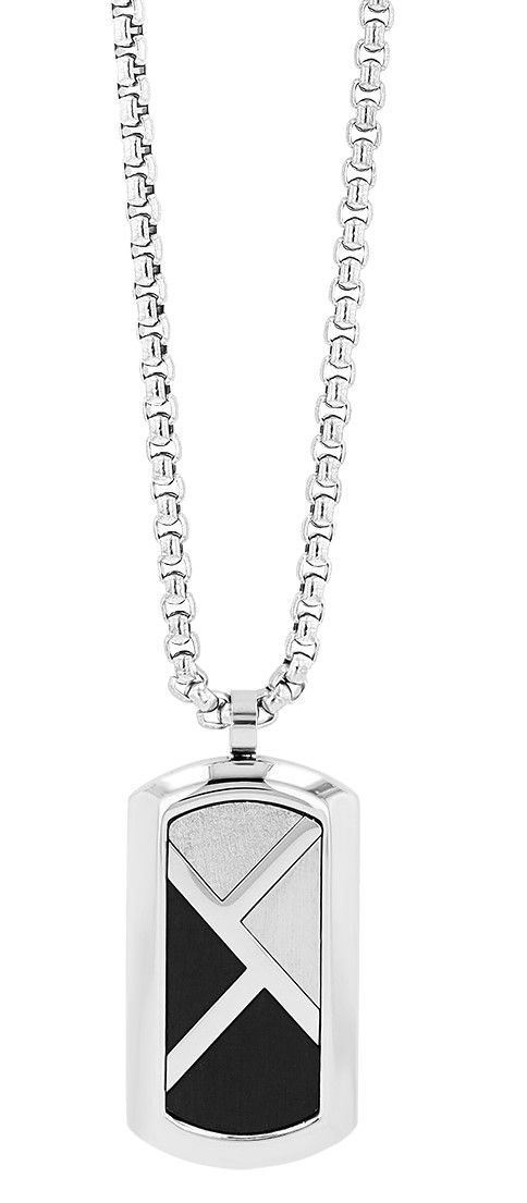Akzent Erbskette "Stellan"mit Dogtag-Anhänger, Edelstahl, 60 cm, bicolor