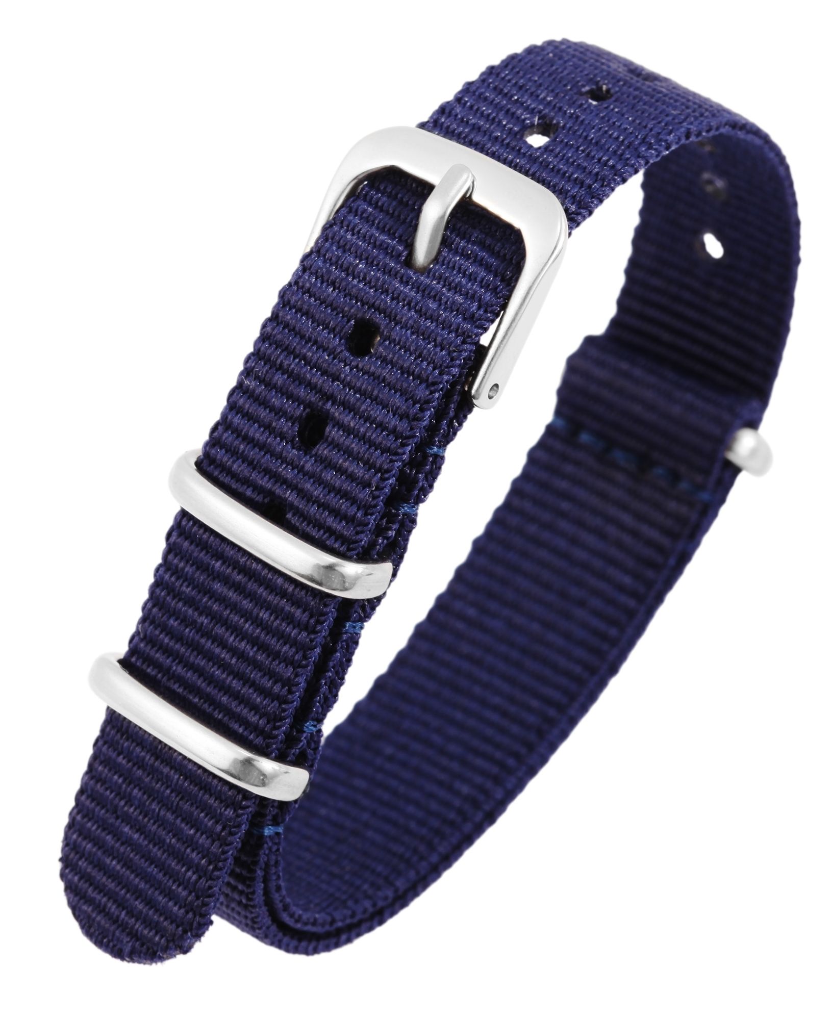 Nylon-Uhrenarmband, blau, Dornschließe, 18 mm