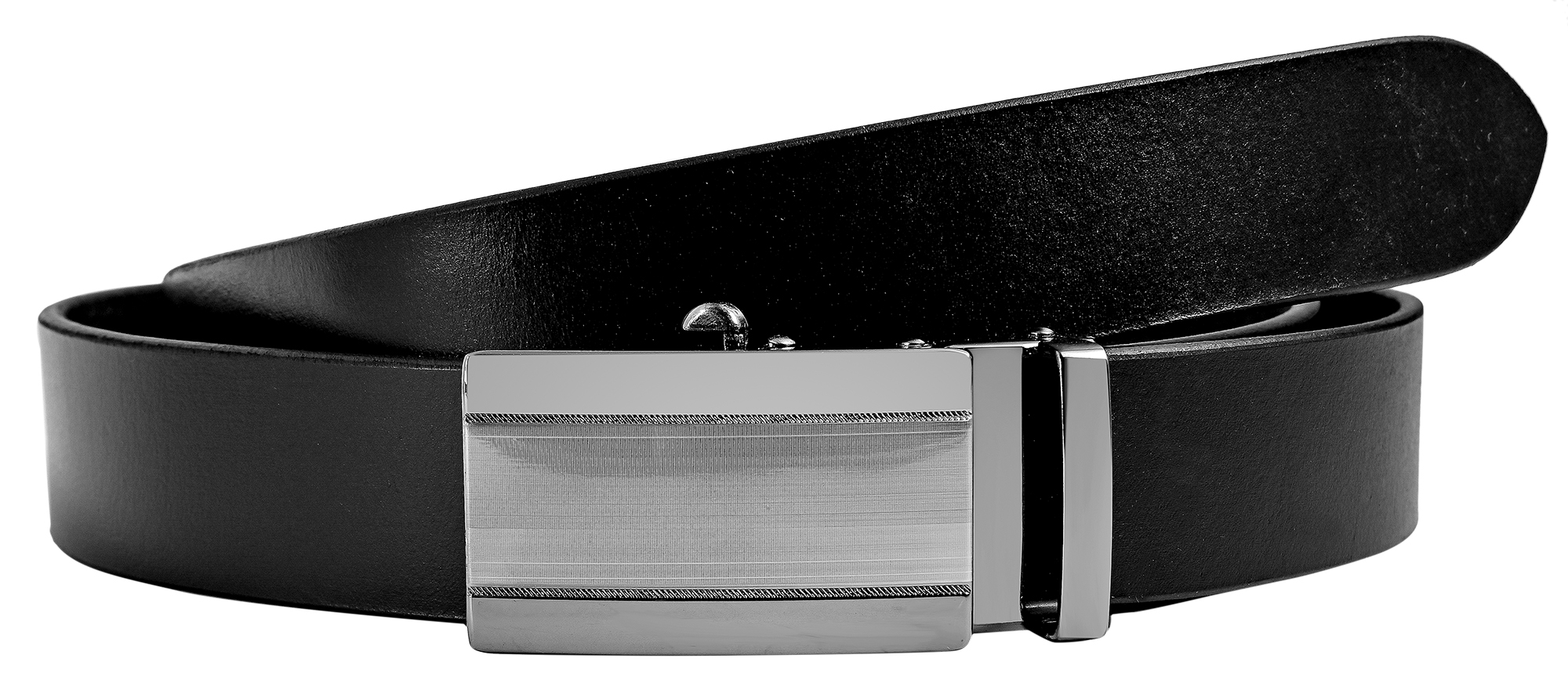Leonardo Verrelli Echtleder Automatik-Gürtel, max. 120 cm/ 35 mm, schwarz - kürzbar