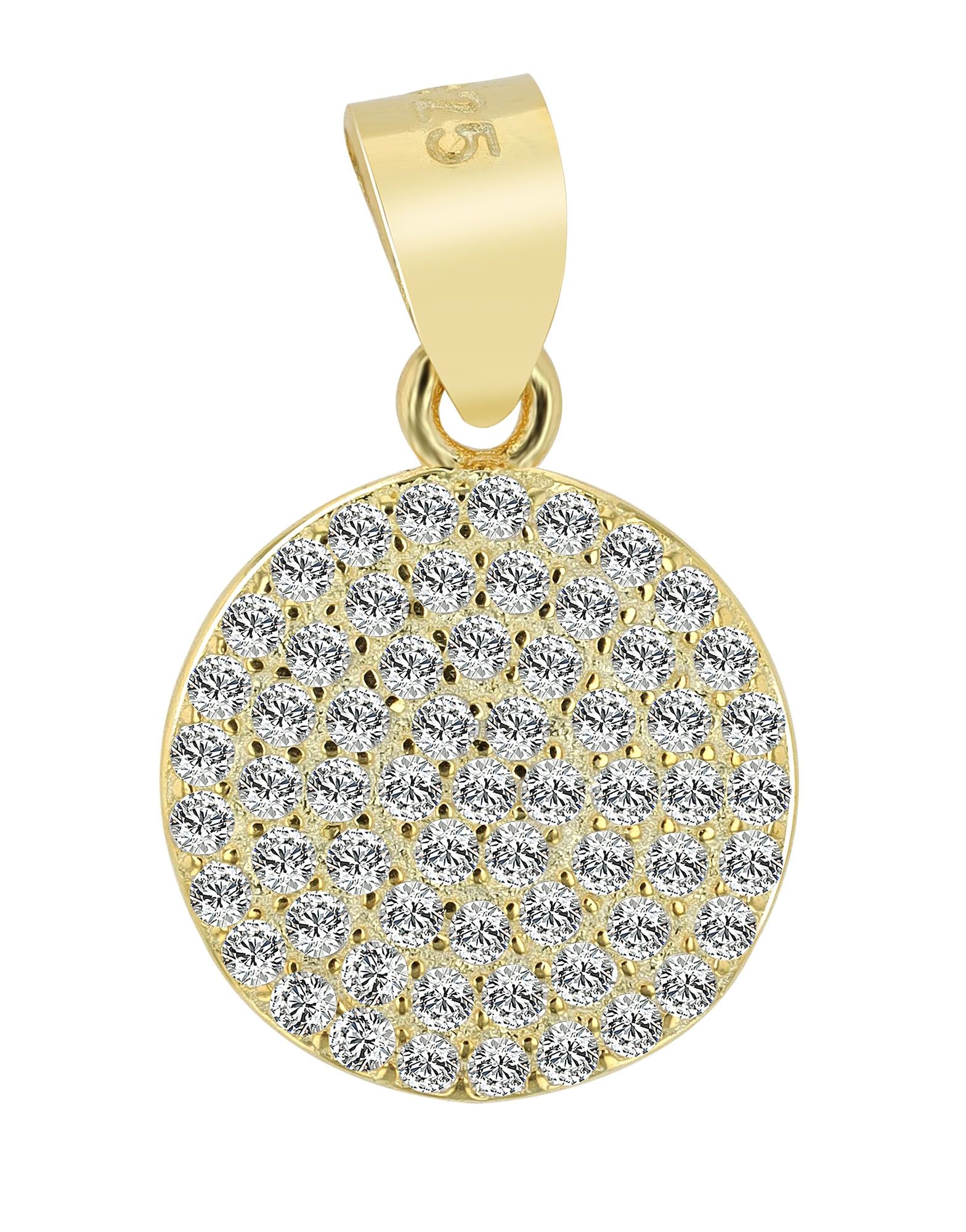 "Uri" - Kreisanhänger aus 925er Echt Silber in goldfarben
