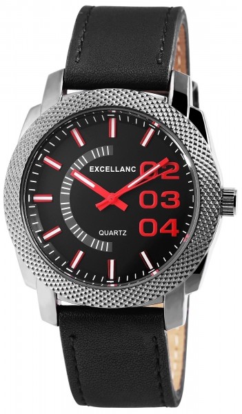 Excellanc Herren-Uhr mit Armband aus Lederimitat