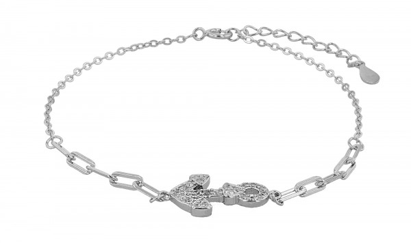 925/- Echt Silber Armband "Pax", maritim, rhodiniert, 17+3 cm