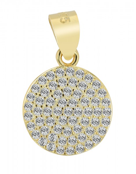 "Uri" - Kreisanhänger aus 925er Echt Silber in goldfarben oder silberfarben rhodiniert