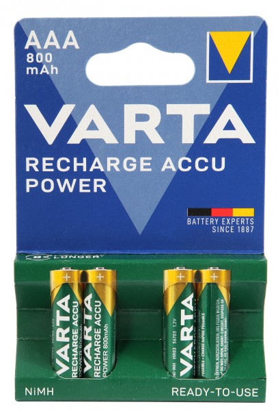 VARTA Recharge ACCU Power AA und AAA im 4er Blister