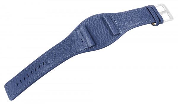 Just Echtleder-Uhrenarmband mit Unterlage, hellblau, 26 mm