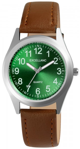 Excellanc Herren-Uhr mit Lederimitations-Armband