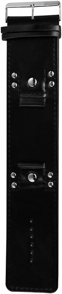 Lederimitation-Uhrenarmband, schwarz, Nieten, 22 mm