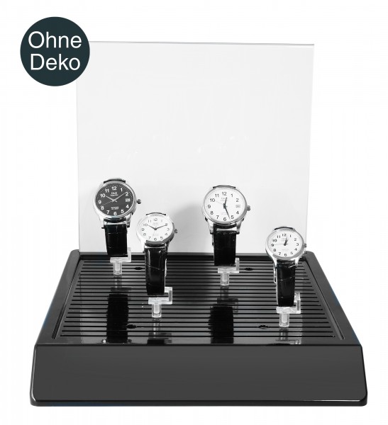 Display für Uhren, weiß, inkl. 10 Aufsteller, 28 cm x 25 cm x 3,5 cm