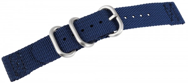Nylon-Uhrenarmband, blau, Dornschließe, 20 mm / 22 mm