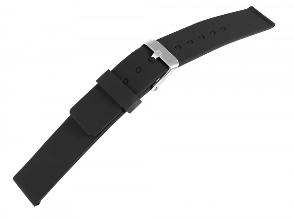 Silikon-Uhrenarmband, schwarz, 16 - 22 mm