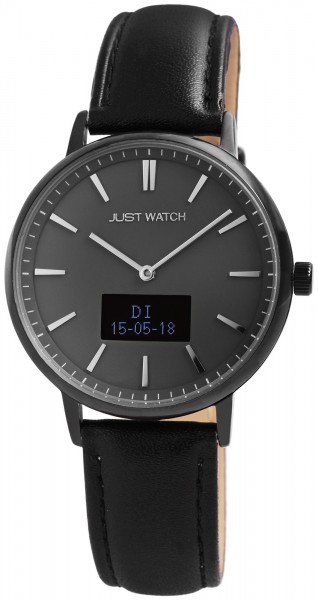 Just Watch Damen Hybrid Smartwatch Echtlederband