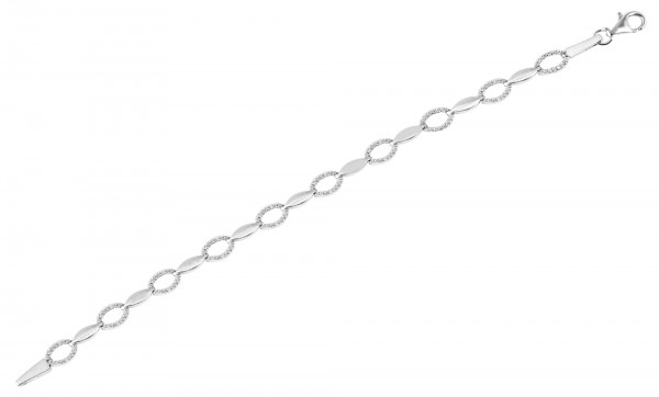 925/- Echt Silber Armband "Aria" mit Zirkoniabesatz, matt/poliert, 925/rhodiniert