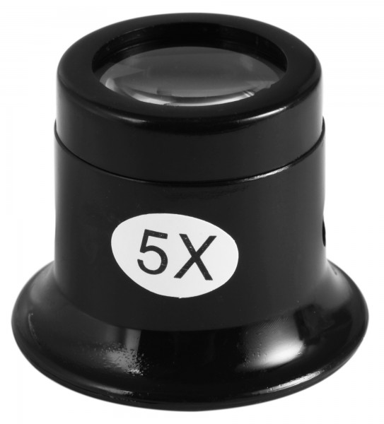 Uhrmacherlupen, schwarz mit 3- und 5-facher Vergrößerung
