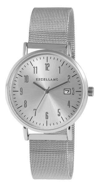 Excellanc Herrenuhr mit Edelstahl Meshband,