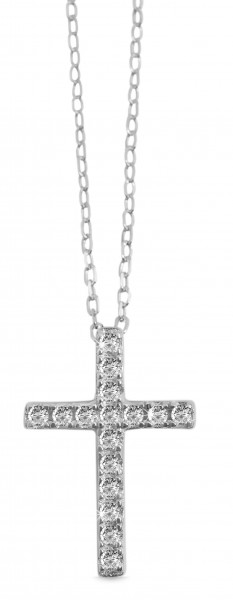 925/- Silber Halskette "Maria" 43+5cm, 925/rhodiniert, 2,1g