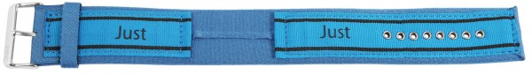Just Textil Unterlegband in blau/schwarz, 24 mm Anstoß, Edelstahldornschließe