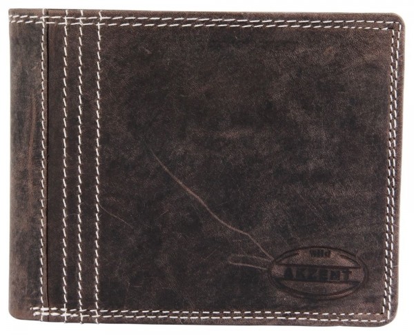 Akzent Herren Geldbörse aus Echtleder, Format 12 x 10 cm.