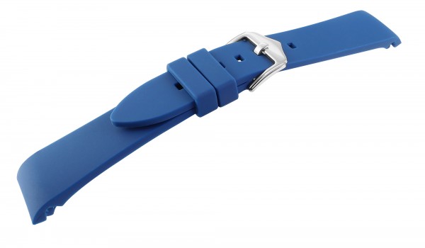 Silikon Uhrenarmband, Dornschließe, blau, 18 - 24 mm