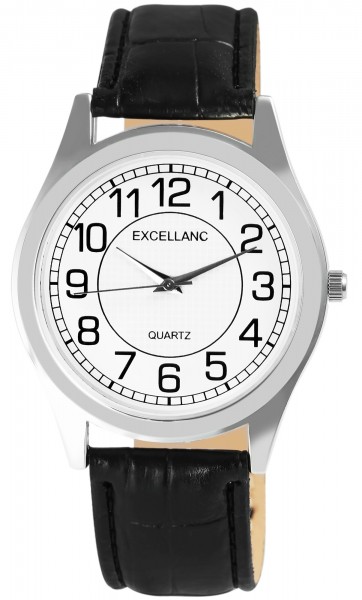 Excellanc Uhr für Herren mit Lederimitationsband