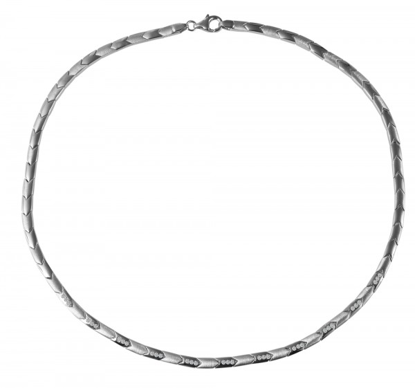 925/- Echt Silber Schmuckkette "Oline", matt/poliert, 925/rhodiniert, Breite 4mm, Stärke 3mm