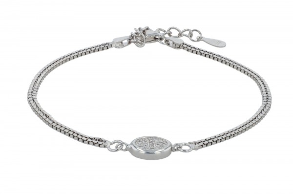 925/- Echt Silber Armband "Yara", rhodiniert, 17+3 cm
