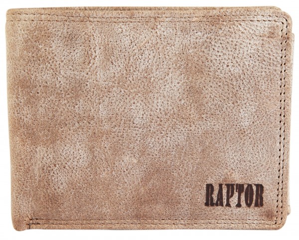 Raptor Herren Geldbörse aus Echtleder. Format 12 x 9 cm.