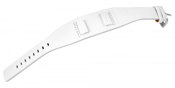 Just Echtleder-Uhrenarmband mit Unterlage, weiß, 16 mm