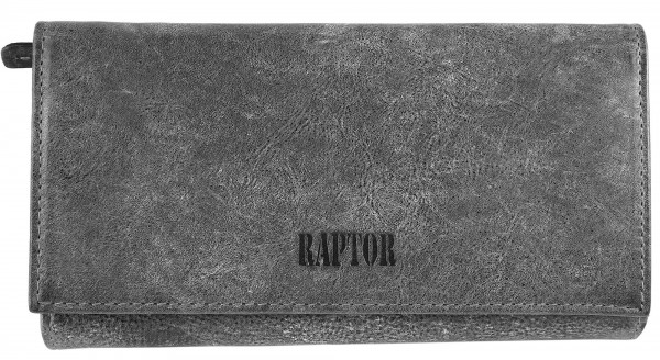 Raptor Damen Geldbörse aus Echtleder. Format 19 x 10 cm.