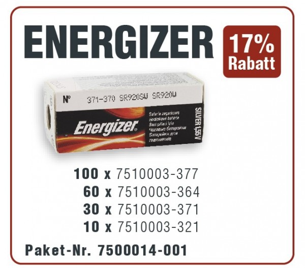 Energizer Aktionspaket Knopfzellen mit 321er, 364er, 371er, 377er