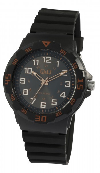 Q&Q Herrenuhr mit Silikonarmband, 10 bar