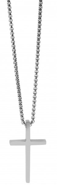 Akzent Erbskette mit Kreuzanhänger, Edelstahl, 61 cm