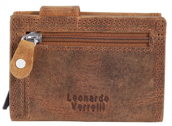 Leonardo Verrelli Kreditkartenetui mit Hardcase, RFID-Blocker, "Crazy Horse Leder"