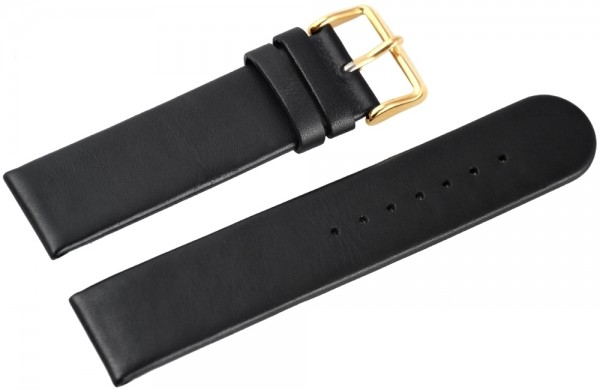 Basic Echtleder Armband in schwarz, glatt, flach, 14 - 20 mm