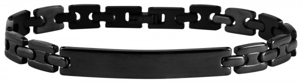 Akzent Gliederarmband aus Edelstahl in schwarz mit IP Black-Beschichtung