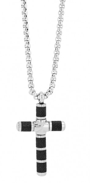 Akzent Halskette "Wynn" aus Edelstahl, Kreuzanhänger mit drehbarem Element