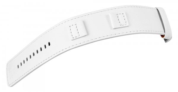 Just Echtleder-Uhrenarmband mit Unterlage, weiß, 16 mm