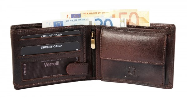 Leonardo Verrelli Geldbörse, Echtleder, RFID-Schutz