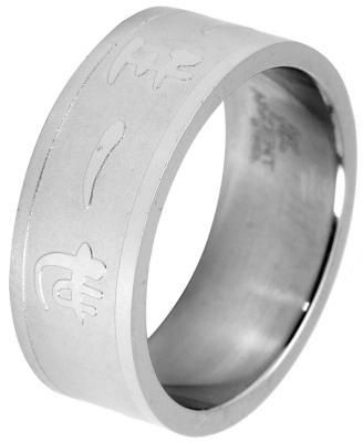 Akzent Unisex-Ring aus Edelstahl, silberfarbig