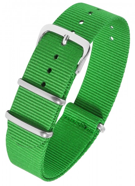Nylon-Uhrenarmband, grün, Dornschließe, 14 mm - 22 mm