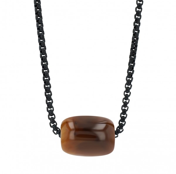 Akzent Halskette mit Natursteinanhänger, 61 cm
