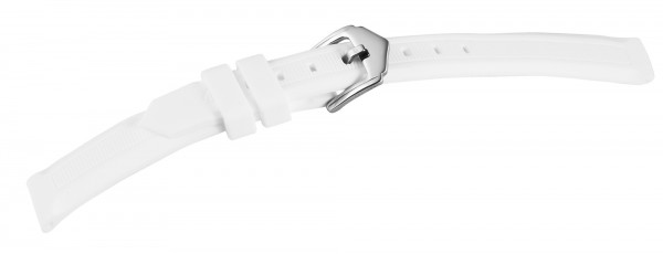 Silikon-Uhrenarmband, weiß, Dornschließe, 12 mm - 28 mm