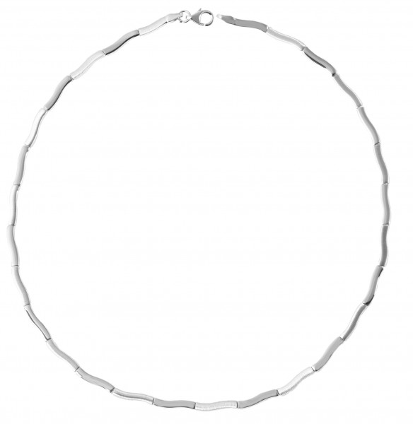 925/- Echt Silber Halskette "Alania", matt/poliert, 925/rhodiniert