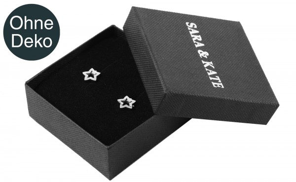 Schmuckbox, Pappe, mit Logo, schwarz, VE45 oder VE48