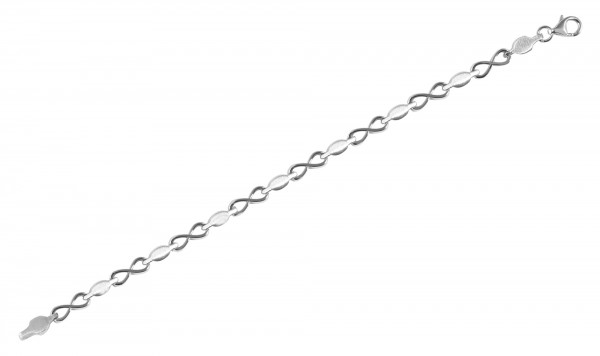925/- Echt Silber Armband "Martha", Infinity, matt/poliert, 925/rhodiniert