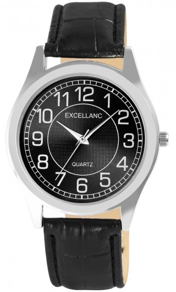 Excellanc Uhr für Herren mit Lederimitationsband