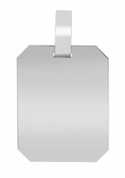 925/- Echt Silber DogTag Anhänger "Schila" (ohne Kette), poliert, gravurfähig, rhodiniert