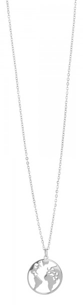 Akzent Halskette mit Weltenbummler-Anhänger, Edelstahl, 43+5 cm