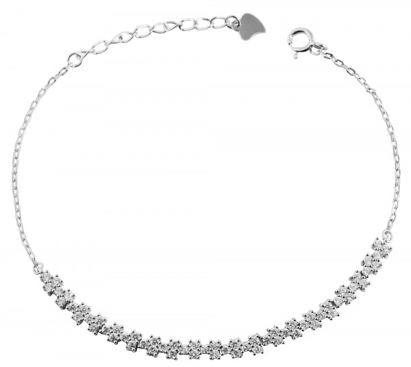 "Belle" Armband, 925/rh Echt Silber, 17+3cm,