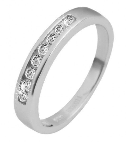 925/- Echt Silber Ring "Ylvie", Zirkoniabesatz, 925/rhodiniert