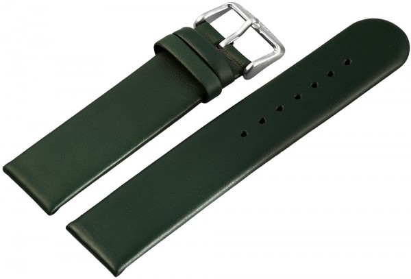 Echtleder-Uhrenarmband, dunkelgrün, 14 mm - 22 mm
